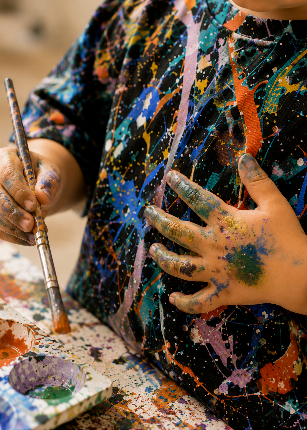 Little Artist Toddler Co-ord Set – Paint Splatter (Black)