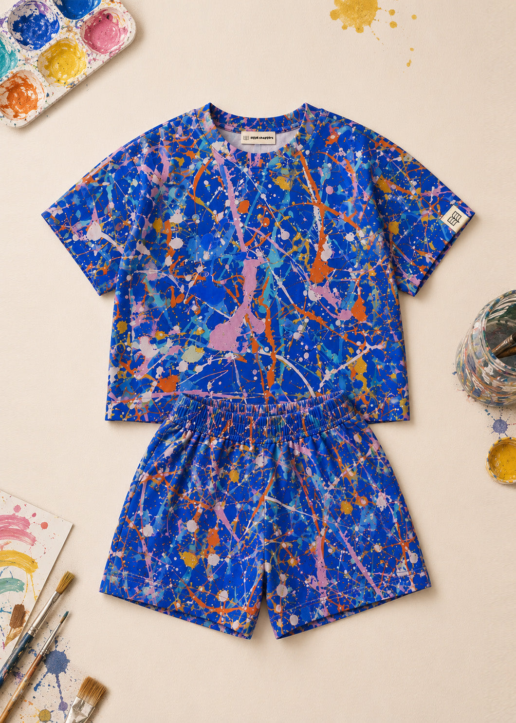 Little Artist Toddler Co-ord Set – Paint Splatter (Blue)