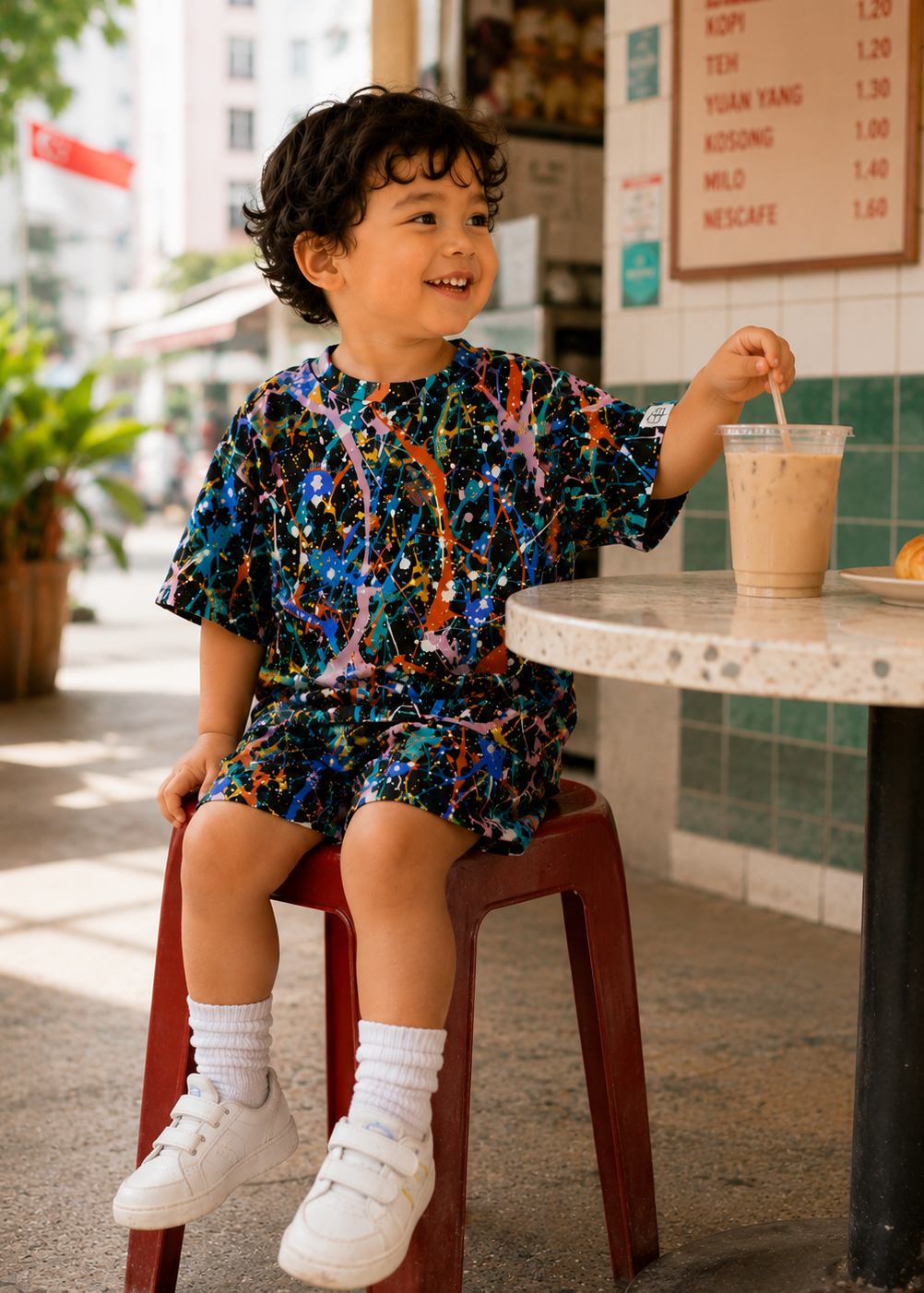 Little Artist Toddler Co-ord Set – Paint Splatter (Black)