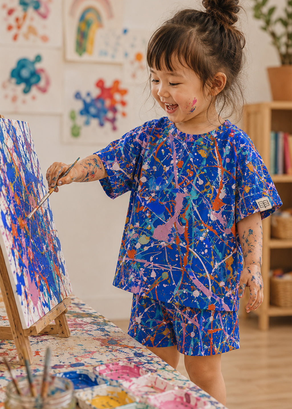 Little Artist Toddler Co-ord Set – Paint Splatter (Blue)