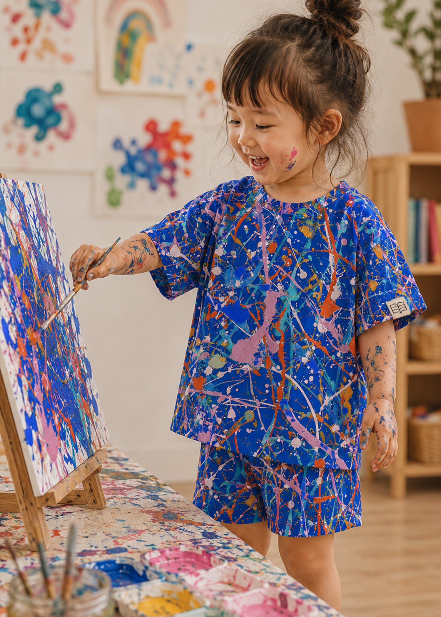 Little Artist Toddler Co-ord Set – Paint Splatter (Blue)