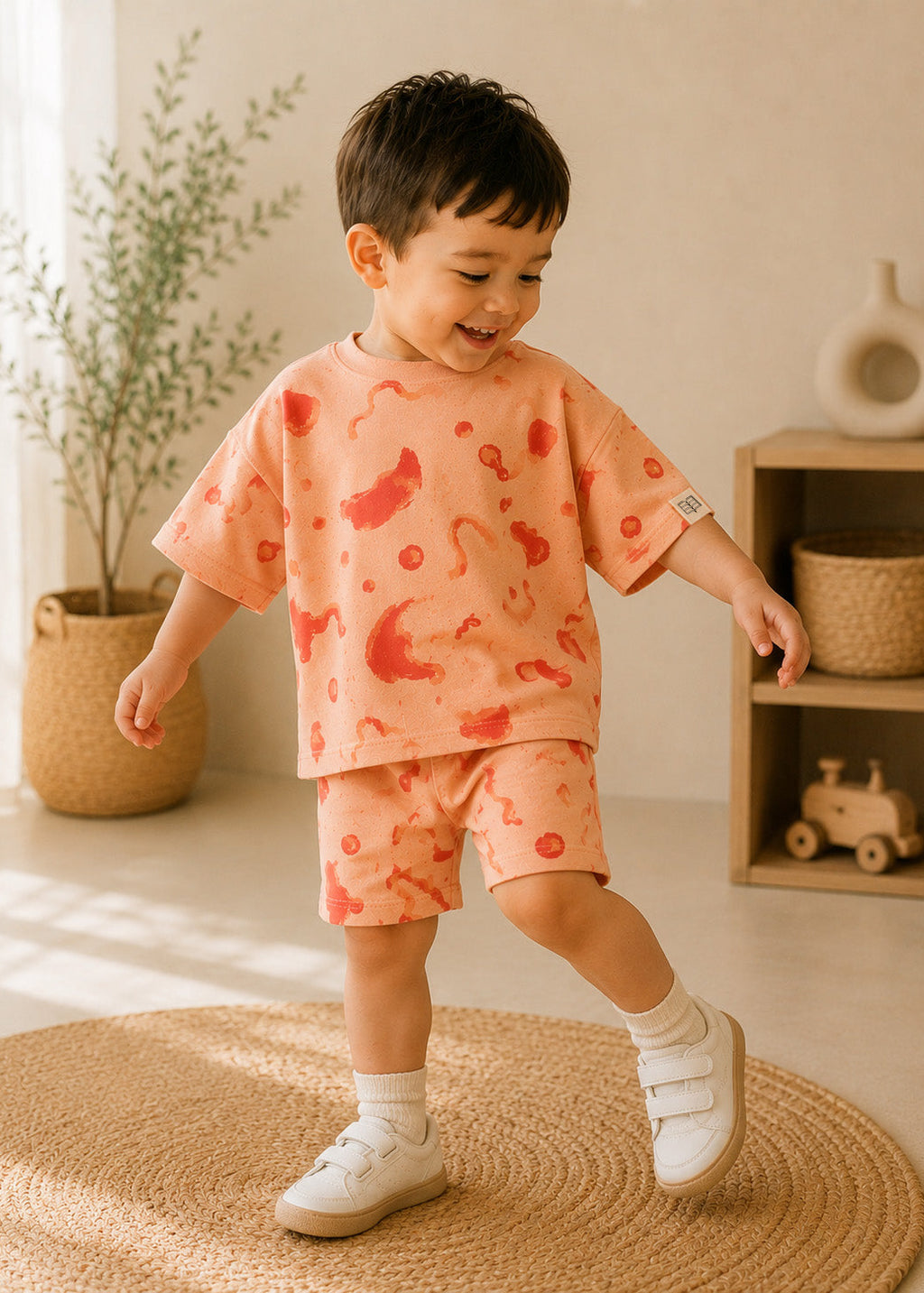 Little Foodie Toddler Co-ord Set – Ketchup Splatter Print
