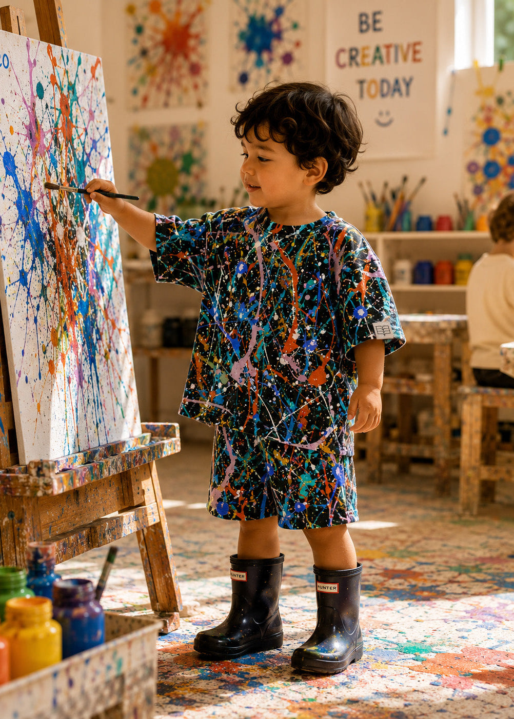 Little Artist Toddler Co-ord Set – Paint Splatter (Black)